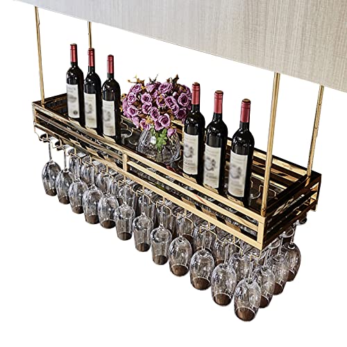 BOCbco Wandmontiertes Edelstahl-Weinregal, Höhenverstellbare Deckenmontage-Weinregale, Hängende Goldene Weinflaschenregale, Vintage-Wohnkulturregale/Gold+A/150Cm BOCbco Wandmontiertes Edelstahl-Weinregal, Höhenverstellbare Deckenmontage-Weinregale, Hängende Goldene Weinflaschenregale, Vintage-Wohnkulturregale/Gold+A/150Cm von BOCbco