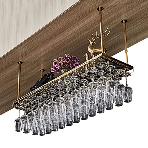 BOCbco Wandmontiertes Edelstahl-Weinregal, Höhenverstellbare Deckenmontage-Weinregale, Hängende Goldene Weinflaschenregale, Vintage-Wohnkulturregale/Gold+B/80Cm BOCbco Wandmontiertes Edelstahl-Weinregal, Höhenverstellbare Deckenmontage-Weinregale, Hängende Goldene Weinflaschenregale, Vintage-Wohnkulturregale/Gold+B/80Cm von BOCbco