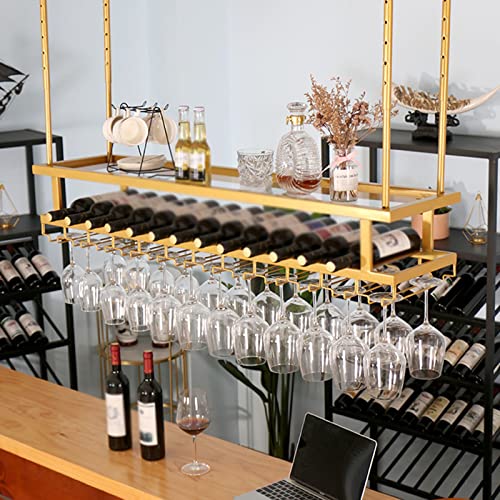 BOCbco Weinflaschenregale, Deckenmontiertes Weinregal Aus Metall Mit Glashalter, Weinglas-Hängeregal, Deckendekorationsregal, Höhenverstellbar/200Cm BOCbco Weinflaschenregale, Deckenmontiertes Weinregal Aus Metall Mit Glashalter, Weinglas-Hängeregal, Deckendekorationsregal, Höhenverstellbar/200Cm von BOCbco