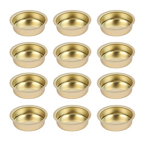 Teelichteinsatz Kerzeneinsatz Kerzentülle aus Metall, Durchmesser 40 mm, Höhe 12 mm, Inhalt: 12 Stück Teelichthalter von BODA Creative