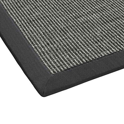 BODENMEISTER Sisal-Teppich modern hochwertige Bordüre Flachgewebe, verschiedene Farben und Größen, Variante: anthrazit dunkel-grau, 133x190 von BODENMEISTER
