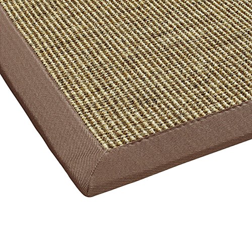 BODENMEISTER Sisal-Teppich modern hochwertige Bordüre Flachgewebe, verschiedene Farben und Größen, Variante: braun beige natur, 80x150 von BODENMEISTER