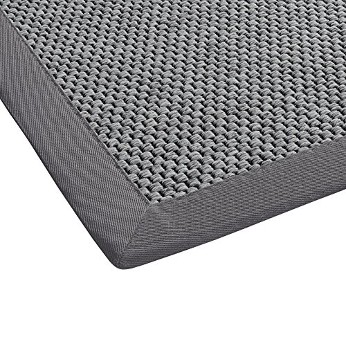 BODENMEISTER Teppich Sisal-Optik Flachgewebe modern hochwertige Bordüre, verschiedene Farben und Größen, Variante: hell-grau, 133x190 von BODENMEISTER