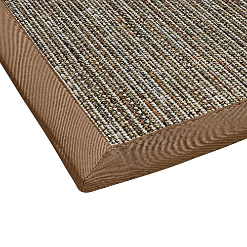 BODENMEISTER Sisal-Optik In- und Outdoor-Teppich Flachgewebe modern hochwertige Bordüre, verschiedene Farben und Größen, Variante: braun beige natur, 60x110 von BODENMEISTER