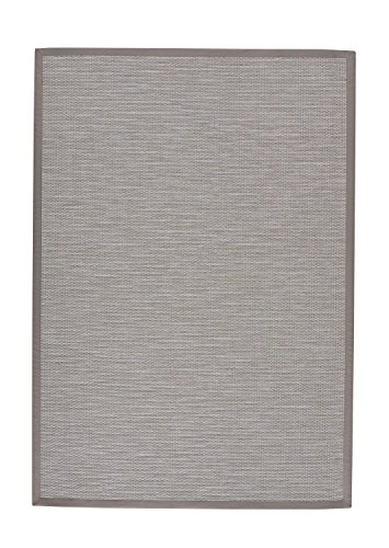 BODENMEISTER Sisal-Optik In- und Outdoor-Teppich Flachgewebe modern hochwertige Bordüre, verschiedene Farben und Größen, Variante: grau beige natur, 133x190 von BODENMEISTER