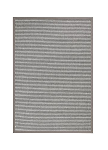 BODENMEISTER Sisal-Optik In- und Outdoor-Teppich Flachgewebe modern hochwertige Bordüre, verschiedene Farben und Größen, Variante: hell-grau, 120x170 von BODENMEISTER
