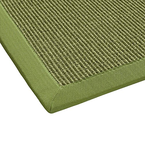 BODENMEISTER Sisal-Teppich modern hochwertige Bordüre Flachgewebe, verschiedene Farben und Größen, Variante: grün, 133x190 von BODENMEISTER