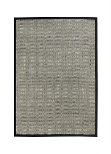 BODENMEISTER Sisal-Teppich modern hochwertige Bordüre Flachgewebe, verschiedene Farben und Größen, Variante: schwarz beige natur, 80x150 von BODENMEISTER