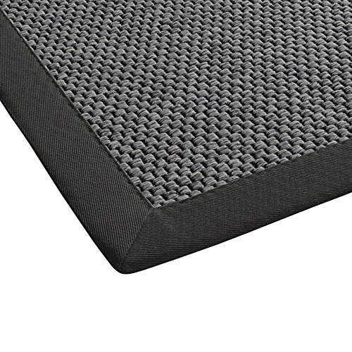 BODENMEISTER Teppich Sisal-Optik Flachgewebe modern hochwertige Bordüre, verschiedene Farben und Größen, Variante: anthrazit dunkel-grau, 240x340 von BODENMEISTER