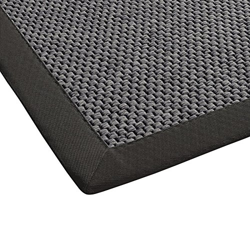 BODENMEISTER Teppich Sisal-Optik Flachgewebe modern hochwertige Bordüre, verschiedene Farben und Größen, Variante: anthrazit dunkel-grau, 80x250 von BODENMEISTER