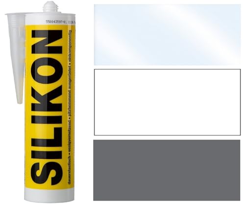 Sanitär Silikon Bad Küche 300ml grau Dichtmasse für Innen und Außen, 1 Stück Sanitär Silikon Bad Küche 300ml grau Dichtmasse für Innen und Außen, 1 Stück von BODENMEISTER