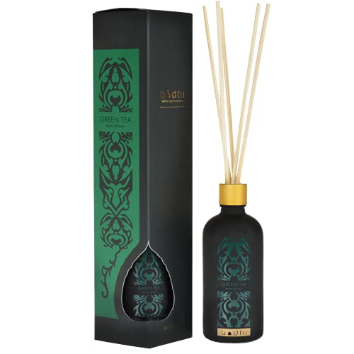 Bodhi® Reed Diffuser Green Tea 90 ml - Duftstäbchen für einen frischen Duft Ihrer Räume | Premium Raumduft ohne Alkohol von BODHI