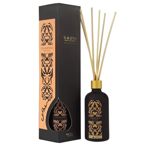 Bodhi® Reed Diffuser CHAMPAKA 90 ml - Duftstäbchen für einen frischen Duft Ihrer Räume | Premium Raumduft ohne Alkohol von BODHI