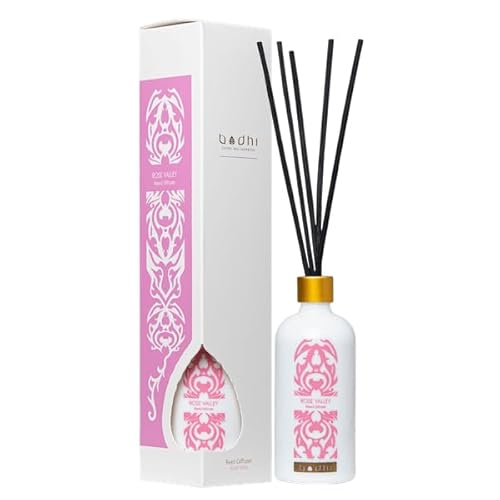 Bodhi® Reed Diffuser Rose Valley 90 ml - Duftstäbchen für einen frischen Duft Ihrer Räume | Premium Raumduft ohne Alkohol von BODHI
