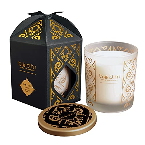 Bodhi® Sojakerze LOA - Lavender 190g / Natürlich Duftkerze aus Sojawachs und Bienenwachs im Glas/Öko Geschenk/Bio von BODHI