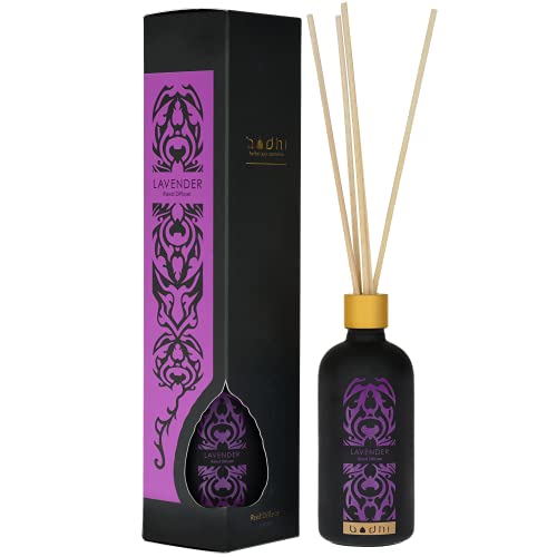 Bodhi® Reed Diffuser Lavendel 90 ml - Duftstäbchen für einen frischen Duft Ihrer Räume/Premium Raumduft ohne Alkohol von BODHI