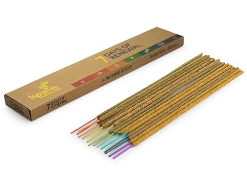 ISPALLA® Räucherstäbchen 7 Day Renewal 14 stück, mit Palo Santo, Handgemacht in Peru / 100% Natürlich & Vegan von BODHI