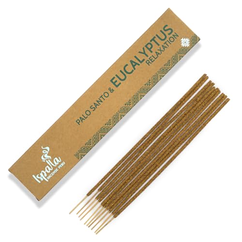 ISPALLA® Räucherstäbchen PALO Santo EUKALYPTUS 10 stück, für Entspannung und emotionales Gleichgewicht, Handgemacht in Peru / 100% Natürlich & Vegan von BODHI