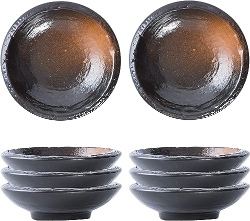 BODHIS Speiseteller, Pastaschüssel, Suppenteller, Suppenteller, Speiseteller, Suppenbecher, Sojasaucenschalen-Set, Keramik-Dip-Schleife von BODHIS
