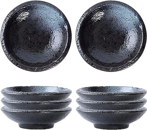 BODHIS Speiseteller, Pastaschüssel, Suppenteller, Suppenteller, Speiseteller, Suppenbecher, Sojasaucenschalen-Set, Keramik-Dip-Schleife von BODHIS