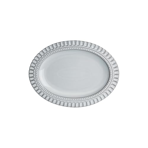 BODHIS Speiseteller, extragroß, 36,8 cm, Keramikteller, geprägt, oval, gedämpftes Fischtablett mit leichten Mängeln, geeignet BODHIS Speiseteller, extragroß, 36,8 cm, Keramikteller, geprägt, oval, gedämpftes Fischtablett mit leichten Mängeln, geeignet von BODHIS