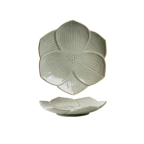 BODHIS Speiseteller 6-Zoll-Steinzeug-Lotusteller Japanische Keramik Sushi Retro Dessertkuchen Geeignet für Nachmittagstee BODHIS Speiseteller 6-Zoll-Steinzeug-Lotusteller Japanische Keramik Sushi Retro Dessertkuchen Geeignet für Nachmittagstee von BODHIS