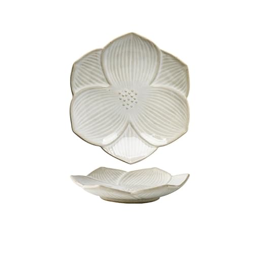 BODHIS Speiseteller 6-Zoll-Steinzeug-Lotusteller Japanische Keramik Sushi Retro Dessertkuchen Geeignet für Nachmittagstee BODHIS Speiseteller 6-Zoll-Steinzeug-Lotusteller Japanische Keramik Sushi Retro Dessertkuchen Geeignet für Nachmittagstee von BODHIS