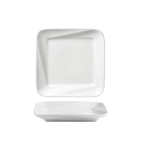 BODHIS Speiseteller 7,5 Zoll Keramik Weiß Quadratisch Kreatives Eckgeschirr Home Küche Vorspeise Restaurant Dessert Kuchen Pl von BODHIS