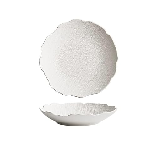 BODHIS Speiseteller 9 Zoll Schwarz-Weiß-Keramik-Haushalts-japanische Suppenschüssel Speiseteller, Vorspeisen-Dessert-Serviette BODHIS Speiseteller 9 Zoll Schwarz-Weiß-Keramik-Haushalts-japanische Suppenschüssel Speiseteller, Vorspeisen-Dessert-Serviette von BODHIS