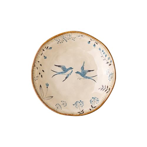 BODHIS Speiseteller 9 Zoll Unregelmäßiger tiefer Teller Keramik Abendessen Spezial Vorspeise Salat Restaurant Dessert Kuchen Tab von BODHIS