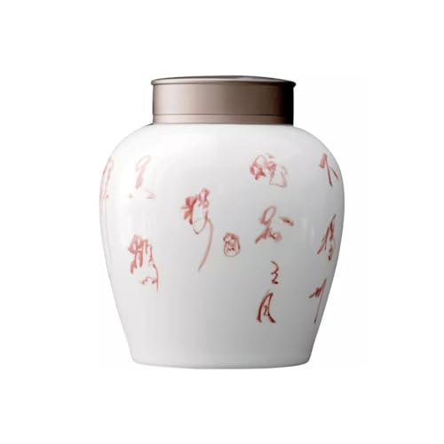 BODHIS Teeaufbewahrung Doppelschichtige versiegelte Teedose, Teeaufbewahrungstank, große versiegelte Keramikdose, Teelager-Küchenkanister von BODHIS