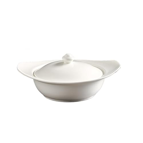 BODHIS Teller Keramik Dessert Haushalt Dampfende Schüssel Mit Deckel Schüssel Vogelnest Doppel-Ohr Eintopf Topf Eintopf Suppe Dampfenden Abendessen P von BODHIS