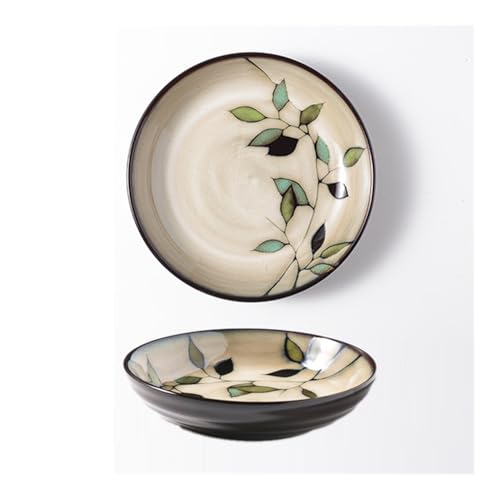 BODHIS Teller Keramikteller im chinesischen Stil, Steakteller, tiefer Teller, Reisschüssel, Fischteller, Essteller (5 Stück) (7 Stück) von BODHIS