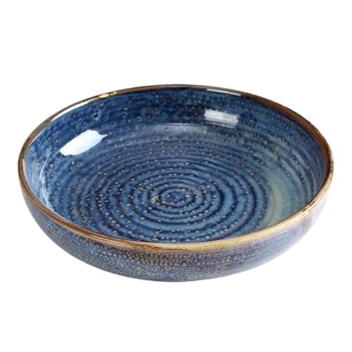 BODHIS Teller Kreativer Keramikteller Einfacher Obstsalatteller Nordischer Stil Zuhause Tiefer Suppenteller Tiefer Teller Essteller (1 STK) (3 von BODHIS