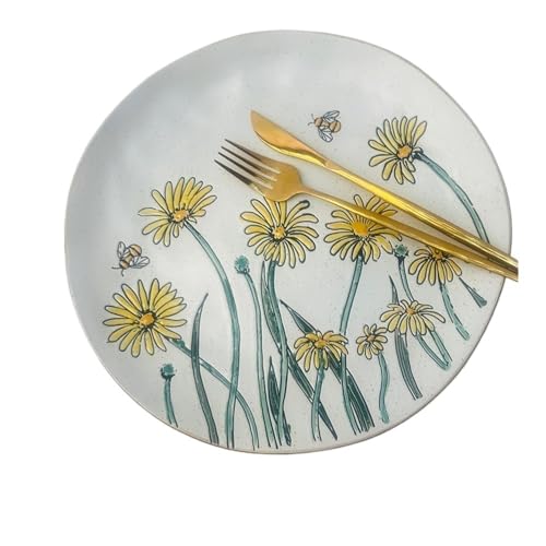 BODHIS Teller Kreativer handbemalter Keramikteller Western-Steakteller Obstteller Nudelschüssel Fischteller Speiseteller (1 von BODHIS