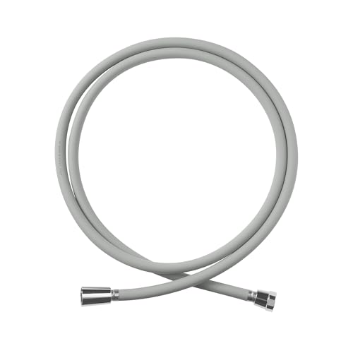 BODIBEAM Brauseschlauch, extra lang, 200 cm, weiches PVC, mit automatischer Restwasserentladung, 360-Grad-Drehung, Ersatz-Handbrauseschlauch für Duschkopf, Blau / Mondgrau von BODIBEAM