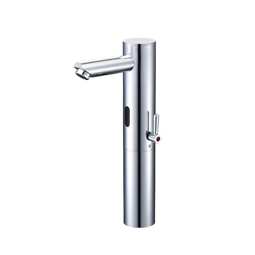 Automatischer, berührungsloser Waschbeckenarmatur, Sensor, bewegungsaktiviert, No-Touch-Messing-Wasserhahn mit einstellbarem Temperaturkontrollgriff für Zuhause, Waschtisch, Gewerbe und Büro (hoch Automatischer, berührungsloser Waschbeckenarmatur, Sensor, bewegungsaktiviert, No-Touch-Messing-Wasserhahn mit einstellbarem Temperaturkontrollgriff für Zuhause, Waschtisch, Gewerbe und Büro (hoch von BODQEMR