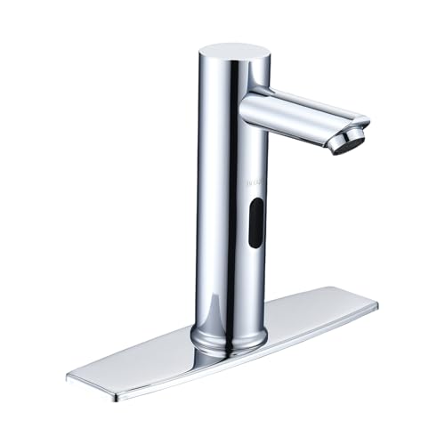 Bodqemr Automatischer Wasserhahn, berührungslos, kommerzieller Bewegungsmelder, Badezimmerarmatur mit Abdeckplatte, freihändiger Wasserfall, Badezimmer-Wasserhahn mit Steuerbox und Temperaturmischer von BODQEMR