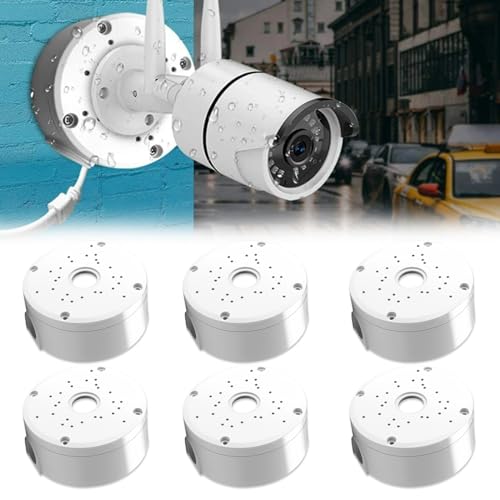 6 Stück Abzweigdose Wasserdicht, Kamera Anschlussdose Wasserdichte Anschlussdose für Überwachungskamera Montagebox Universal Abzweigdose für Bullet Überwachungskamera Metall Aluminium Junction box von BODYGAD