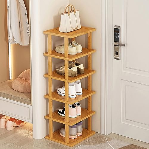 BODYGAD Schuhregal, 7 Ebenen Schuhschrank schmal Bambus-Schuhregale Organizer für Schrank Flur Schlafzimmer Eingang Kleine RäUme Schuhregal Aufbewahrungs Schrank Vertikales Schmale Schuhregale von BODYGAD