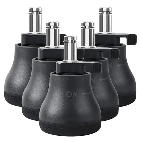 Bürostuhl Gleiter 5er Set, Bodengleiter für Schreibtischstuhl 11mm x 23mm mit Filzpads Fussgleiter Rund Fußgleiter Ersatzgleiter Filzpads Home Teppich Radstopper für Rollmöbel stühle Rollen von BODYGAD