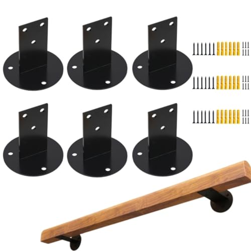 Handlauf Halterung Verstellbar, 6PC Schwarz Edelstahl Handlauf Halterung Heavy Duty Wandhalter Handlaufstütze Hardware Geländer Halterung Mit Schrauben Für Quadratische Oder Runde Holzgeländer Handlauf Halterung Verstellbar, 6PC Schwarz Edelstahl Handlauf Halterung Heavy Duty Wandhalter Handlaufstütze Hardware Geländer Halterung Mit Schrauben Für Quadratische Oder Runde Holzgeländer von BODYGAD