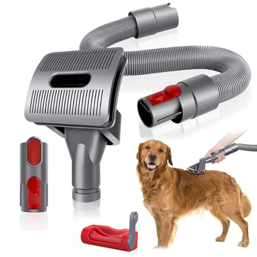 Hundebürste für Dyson, Staubsauger Zubehör für Dyson V15 V12 V11 V10 V8 V7, Tierhaarbürste für Dyson Staubsauger Hund Tierhaarbürste Aufsatz mit Verlängerungsschlauch und Adapter Schalter Halterung von BODYGAD