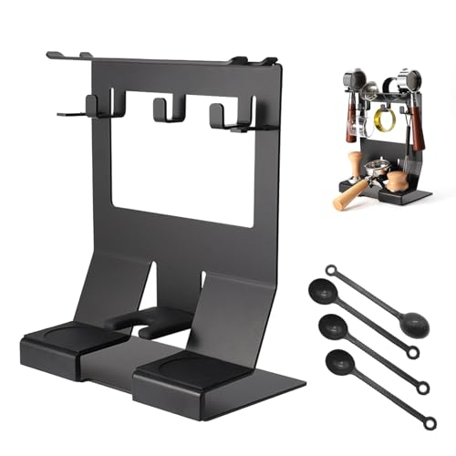 Kaffee Siebträgerhalter, Barista Regal für Siebträger Kaffee Werkzeughalter 23 x 14 x 29cm Eisen Kaffee Tamper Station Kaffeefilter Halter Theke Aufbewahrungsregal für 51/54mm Handle Portafilte von BODYGAD