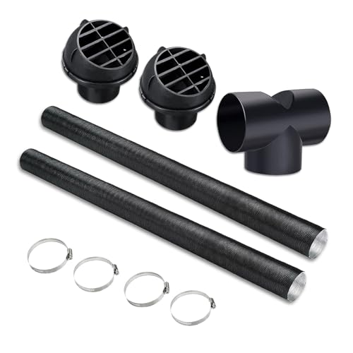 Standheizung Diesel Rohr Kanal 75 mm Auto Heizung T-Rohr-Set Heizrohr Autoluftheizer Zubehör, Warmluftauslass Entlüftungsschlauch Rohrleitung Clips Set für Standheizung Auto Parkplatz von BODYGAD