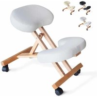 Orthopädischer schwedischer Bürohocker ergonomischer Kniestuhl Balancewood - Weiß von BODYLINE HEALTH AND MASSAGE