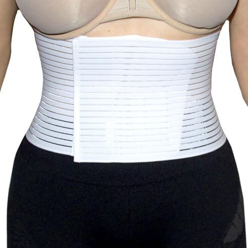 BODYPERFECT Postpartale Bauchband nach der Operation - Unisex-Linderung von Rückenschmerzen - Rückenstütze des Bauchbandbinders - Einstellbare Verschlusshöhe 16 cm (Weiß, xS) von BODYPERFECT