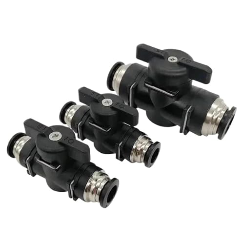 10 Stück BUC 4 mm 6 mm 8 mm 10 mm 12 mm pneumatischer Push-In-Schnellverbinder Handventil for Drehen des Schalters Manuelle Kugelstrombegrenzung(BUC 10MM,50 PCS) von BOEAXTYUI