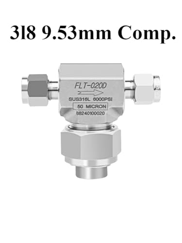 3 6 8 10 12 Mm 1/8" 1/4" 3/8" 1/2" Tube OD Compression Union T 316L Stainless Steell Filter Valve Lab Nitrogen Hydrogen Pure Gas(3l8 9.53mm Comp.) von BOEAXTYUI