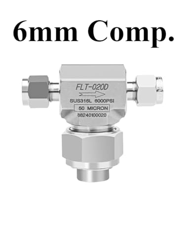 3 6 8 10 12 Mm 1/8" 1/4" 3/8" 1/2" Tube OD Compression Union T 316L Stainless Steell Filter Valve Lab Nitrogen Hydrogen Pure Gas(6mm Comp.) von BOEAXTYUI